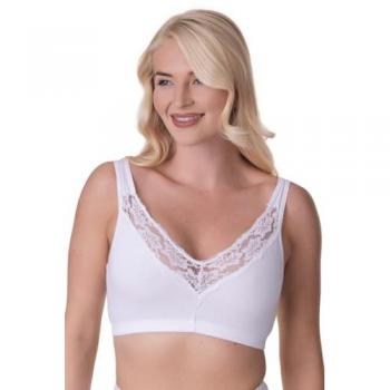 Camille Dual-Trim Soft Cotton Bra (White) – 24/26