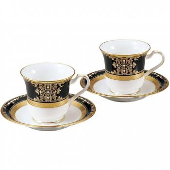 Noritake American Cups und Untertassen 220 cc Evening Majesty – Paar (Bone China)