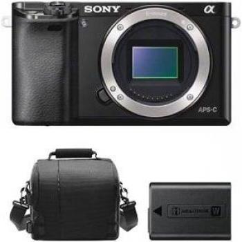 Equipo Sony A6000 en color negro, bolsa incluida y batería NP‑FW50