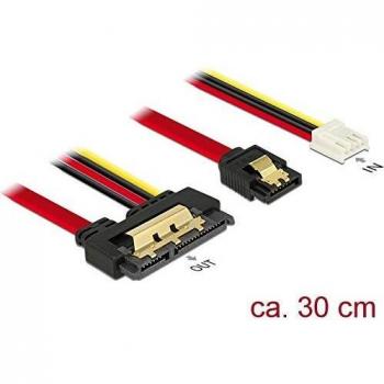 Delock SATA 6 Gb/s Kabel 7 Pin Buchse + Floppy 4 Pin Buchse > SATA 22 Pin