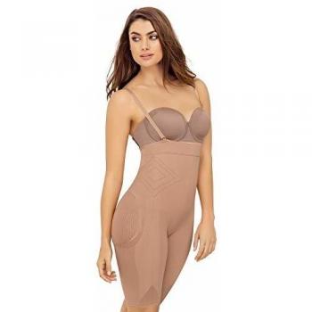 Leonisa SkinFuse Seamless High‑Waist to Thigh Body Contour – Beige, Medium Plus Size