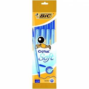 BIC Kugelschreiber Cristal Soft 0.45 mm blau 4 Stück