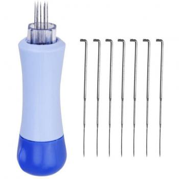 30 PCS Wool Felt Poked Needle Set with Wooden Handle for DIY Projects