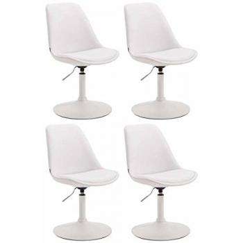 Set di 4 sedie da pranzo Maverick in ecopelle bianco