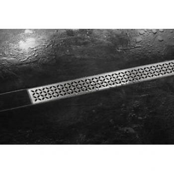 Caillebotis Schluter 70cm en acier inoxydable pour douche avec cadre floral