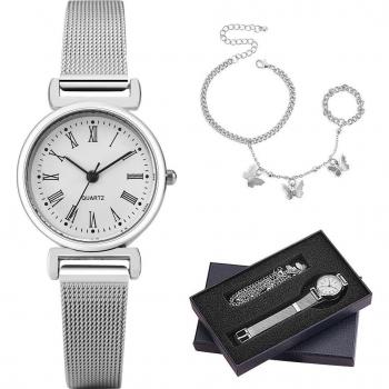 Montre bracelet digitale pour femme avec chaîne ornée d'anneaux