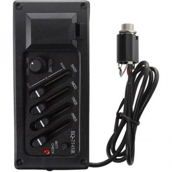 EQ Pre-Amp and Pickup Kit for Acoustic Guitar 7545R-4 Bands with Battery Box