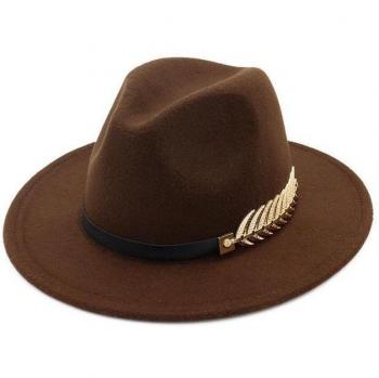 Sombrero de moda coreano con detalles de hojas