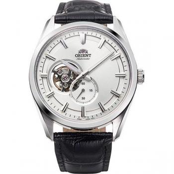 Reloj Elegante Orient RN-AR0003S para Hombre, Diseño Semiesqueleto, Acero Inoxidable Negro