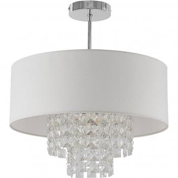 Taille de plafond Estera 40 cm avec tablier blanc chrome