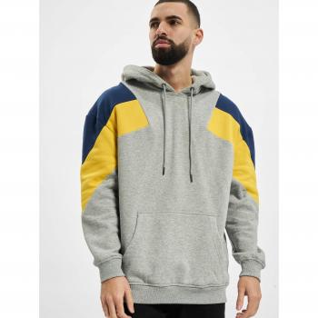Felpa 3-Tone Oversize Urban Classics Grigia/Miele/Blù Scuro 3XL