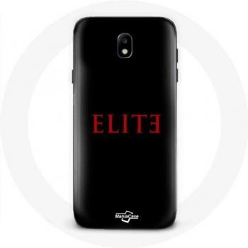 Samsung Galaxy J7 2017 Elite Beschermhoes Rood Logo Zwarte Achtergrond