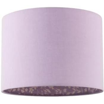 Tranquil Lilac Candle Drum Lamp – 10 Cotton, White Flower Lining