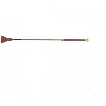 Fouet HySCHOOL 65 cm – Cuir artificiel, finition marron
