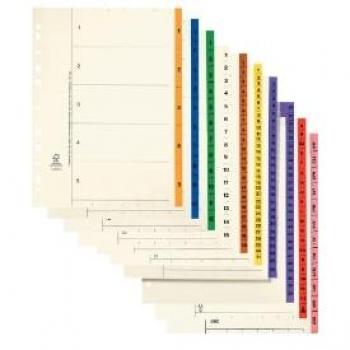 Pappregister med flikar 1-20 A4 brun