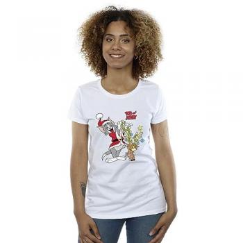 Vrolijk Rendier Tom & Jerry Dames Katoenen T-Shirt XXL