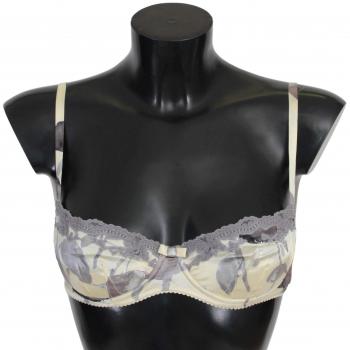 Beige Gray Lace Balconcino Bra Underwear