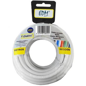 Edm 10‑meter PVC Wire (Rond) – 2×1,0 mm² Wit