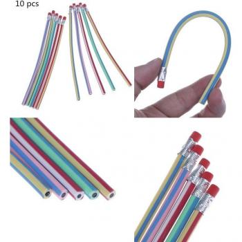 Colorful Flexible Pencils with Eraser for School Stationery