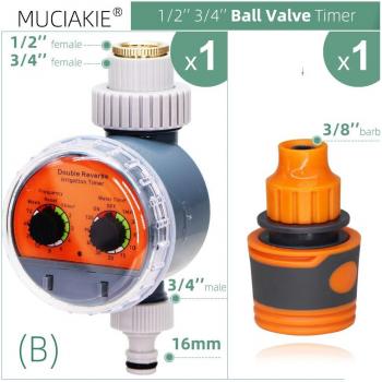 MUCIAKIE Greenhouse Tap Hose Irrigation Controller with Ball Valve Timer
