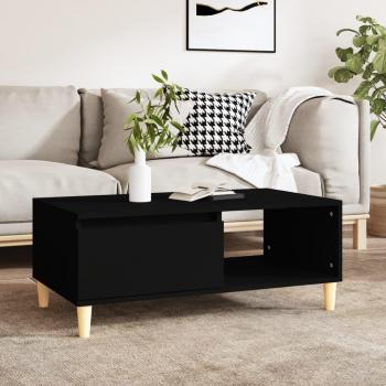 Table basse 90x50x36,5 cm noire en bois d'ingénierie