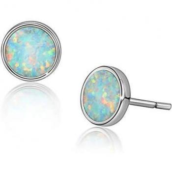 Gioielli argento 925 con bottone opale bianco