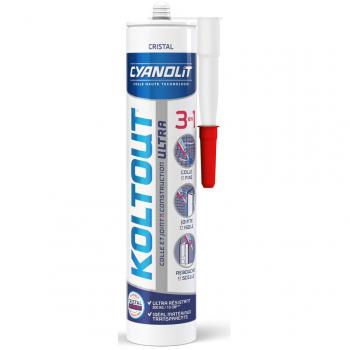 Colle de fixation et détanchéité CYANOLIT Total Tech Cristal Cartouche 290 ml Transparent Multi-matériaux Flexible