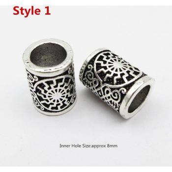 Perles pour tresses en métal, 2/6 pièces, style Viking pour hommes et femmes