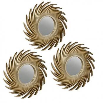 Decoración Dorada: Espejo Espiral Relaxdays