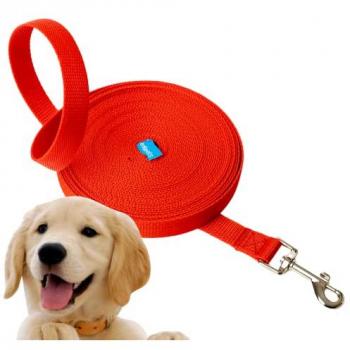 Correa de adiestramiento larga de nylon roja para perros Edipets