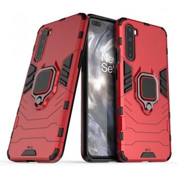 Funda Rígida con Anillo para Oneplus Nord 5G Rojo