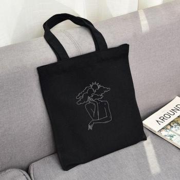 Ladies Funny Hand Print Canvas Shopping Bag