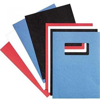 GBC Binding Cover Leathergrain WindowPlain Black A4 250gsm (25 Pairs)