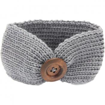 Girls' Buttoned Knitted Head Wrap