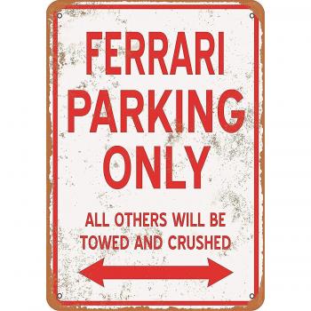 Décor intérieur en métal LINCMAN 8x12 – Ferrari Parking Vintage