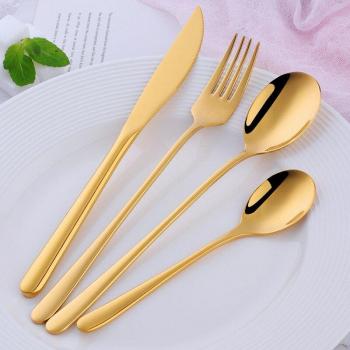 4-Piece Gold Flatware Set for Home Parties
