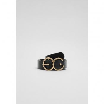 Stradivarius 30 Black Double Ring Belt