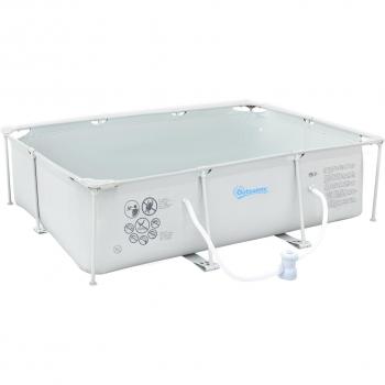 Piscina Rectangular Outsunny Con Depuradora 3600L Gris 75X292x190 Cm