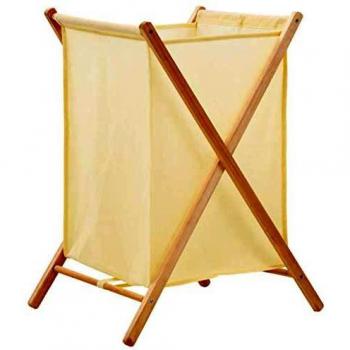 VidaXL Wäschekorb Wäschekorb Zedernholz und Stoff Beige 42x41x64 cm