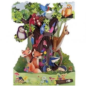 Tarjeta de Felicitación 3D Animales del Bosque
