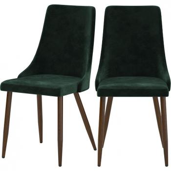 Ensemble de chaises en velours vert