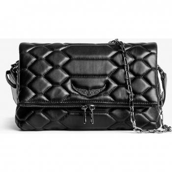 Sac Rocky en cuir matelassé noir
