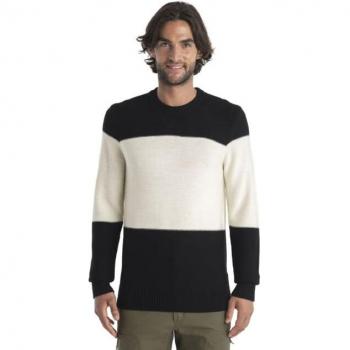 Icebreaker Herren Sweater Waypoint Crewe Merinowolle Schwarz M