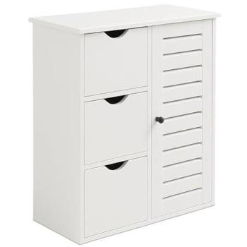 Mobile ingresso Relaxdays 80x60x30 cm, 3 cassetti e vano, bianco