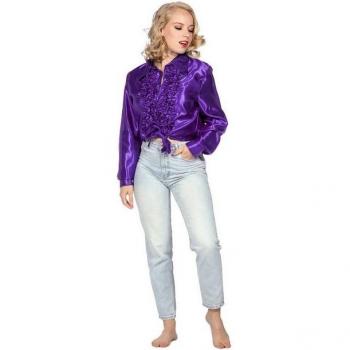 Metamorph Lila Satin Hemd für Partys