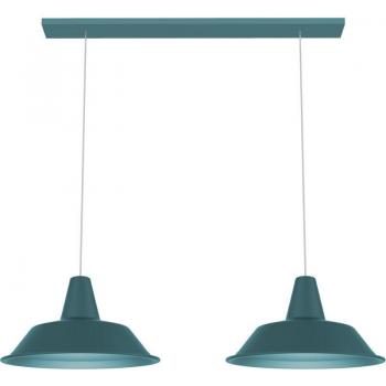 Lumicom Duna 2XE27 Metallo Blu Mediterraneo Sospensione 42W