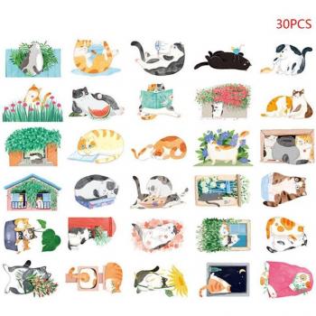 Frische Katzenillustration Karte