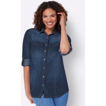 Chemisier bleu délavé, coton naturel – Taille L