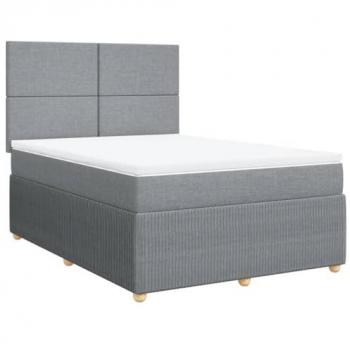 VidaXL Polsterbett Hellgrau 140x200 cm mit Matratze