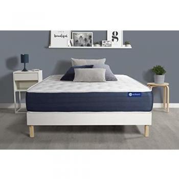 Pack matelas à ressorts ensachés et mousse mémoire Actiflex Sleep 90x200 5 zones + sommier kit blanc